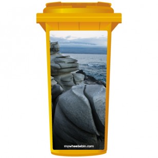 Smooth Rocks On A Shoreline Wheelie Bin Sticker Panel